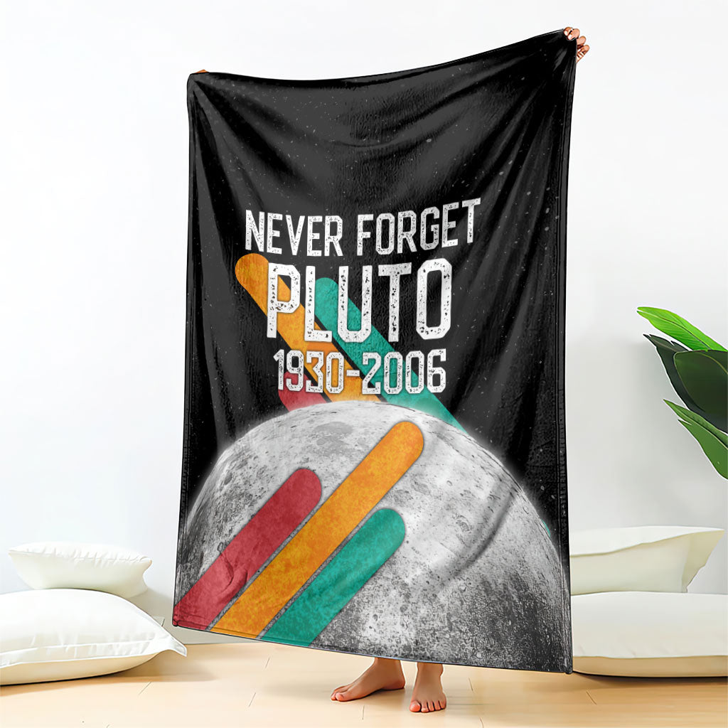 Never Forget Pluto Blanket Retro Space Astronomy Science