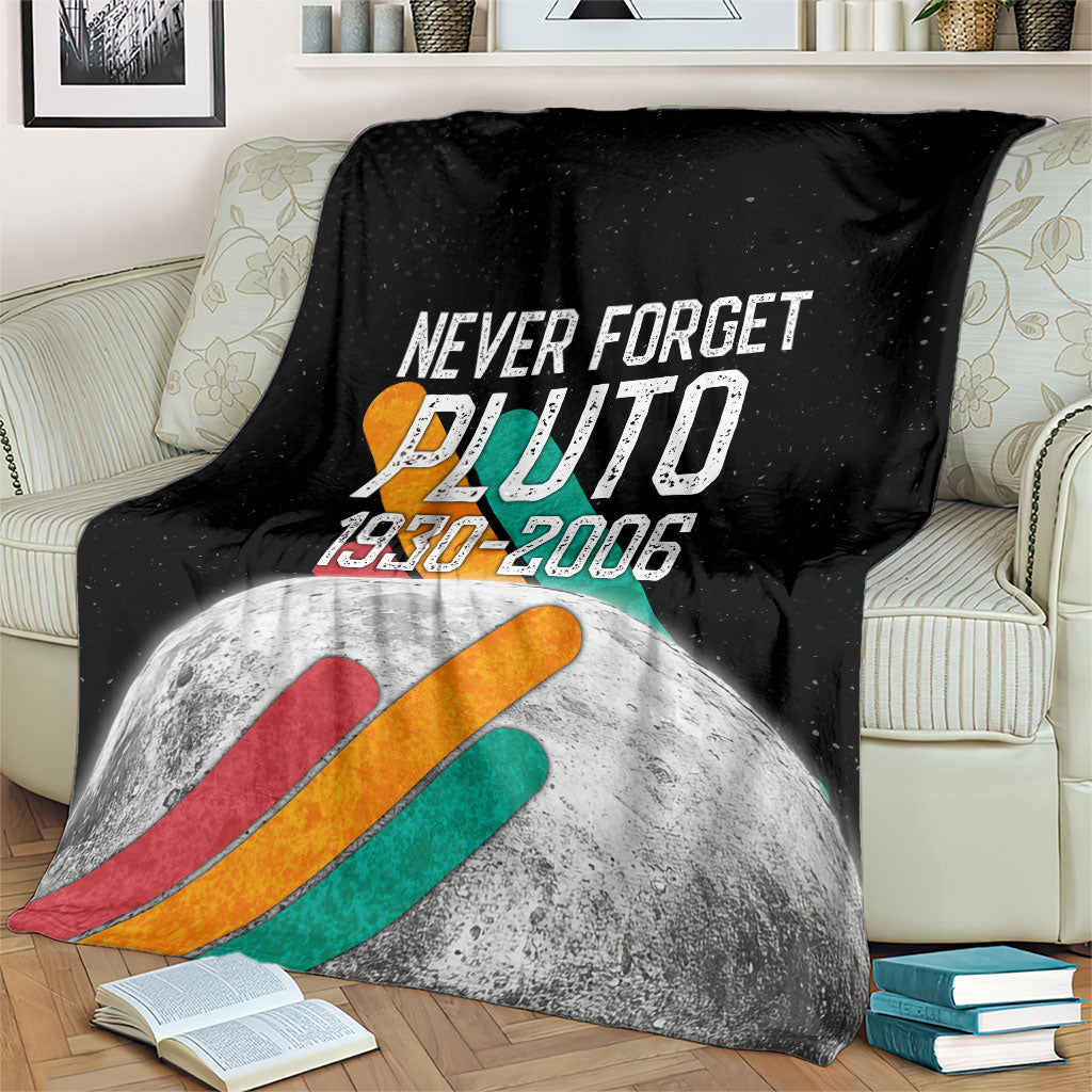 Never Forget Pluto Blanket Retro Space Astronomy Science