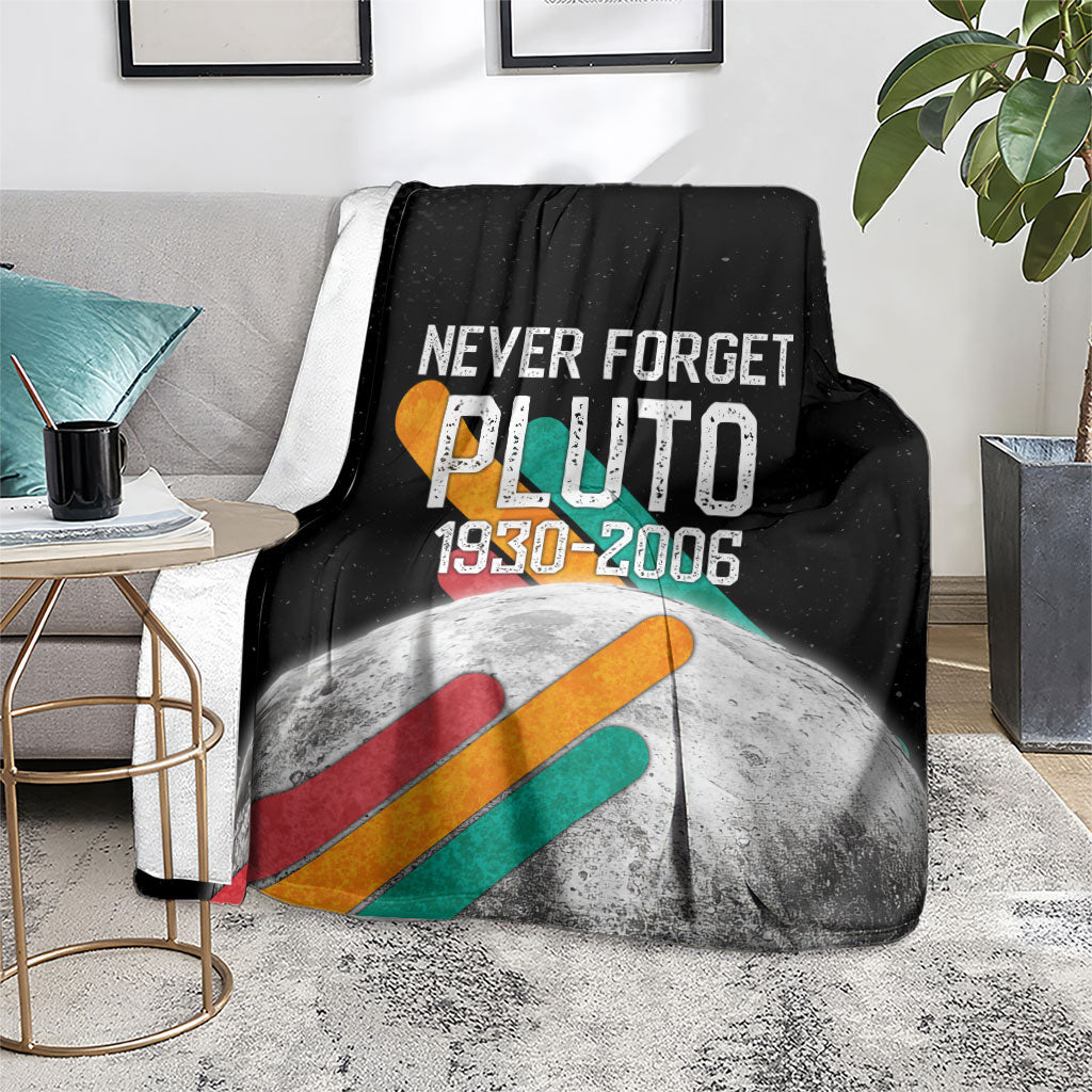 Never Forget Pluto Blanket Retro Space Astronomy Science