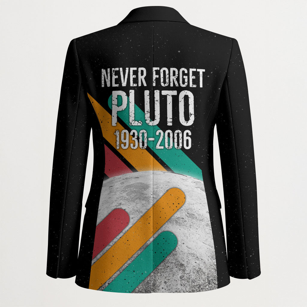 Never Forget Pluto Blazer Retro Space Astronomy Science