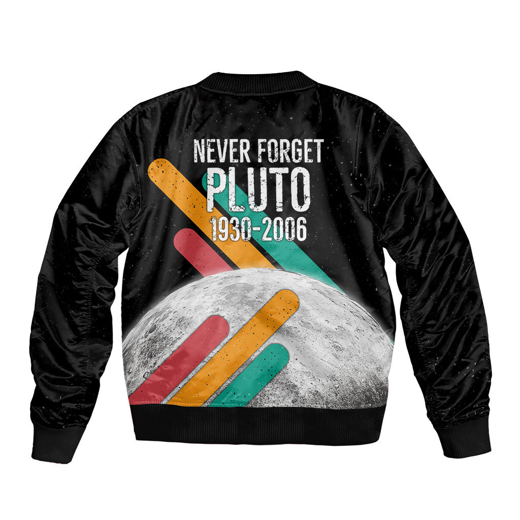 Never Forget Pluto Bomber Jacket Retro Space Astronomy Science