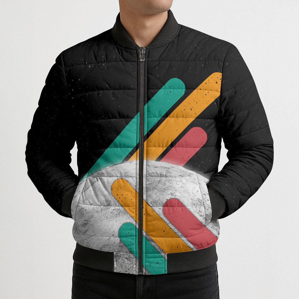 Never Forget Pluto Bomber Puffer Jacket Retro Space Astronomy Science