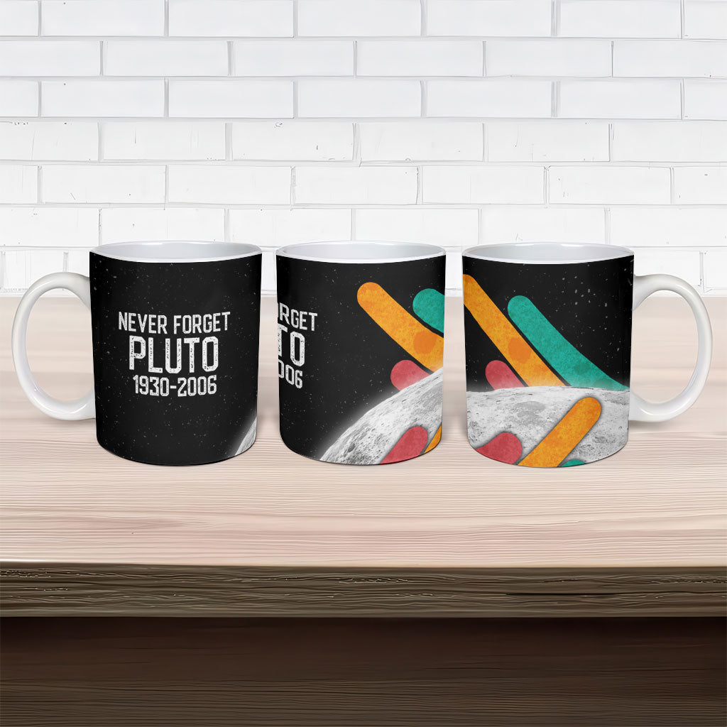 Never Forget Pluto Ceramic Mug Retro Space Astronomy Science