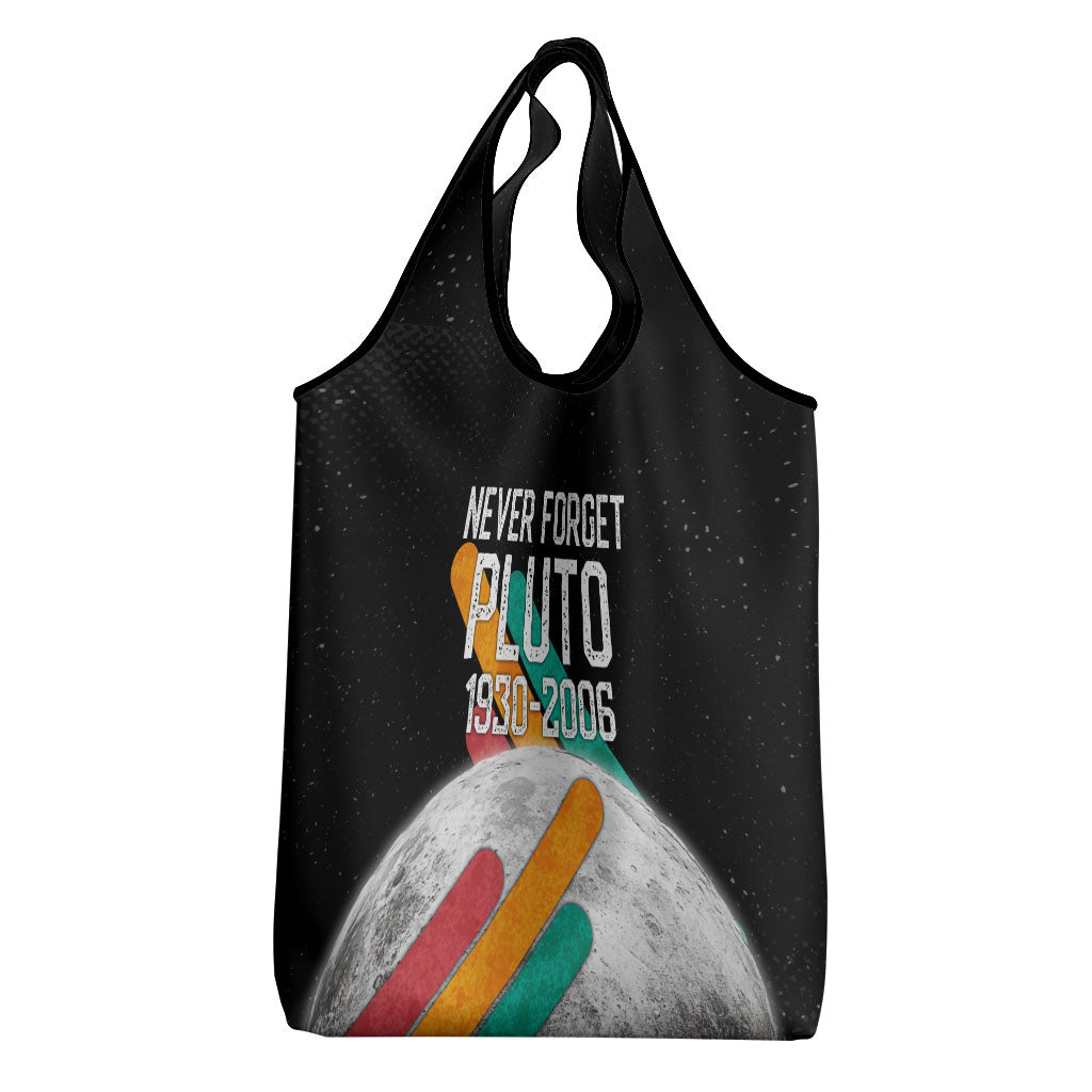 Never Forget Pluto Grocery Bag Retro Space Astronomy Science