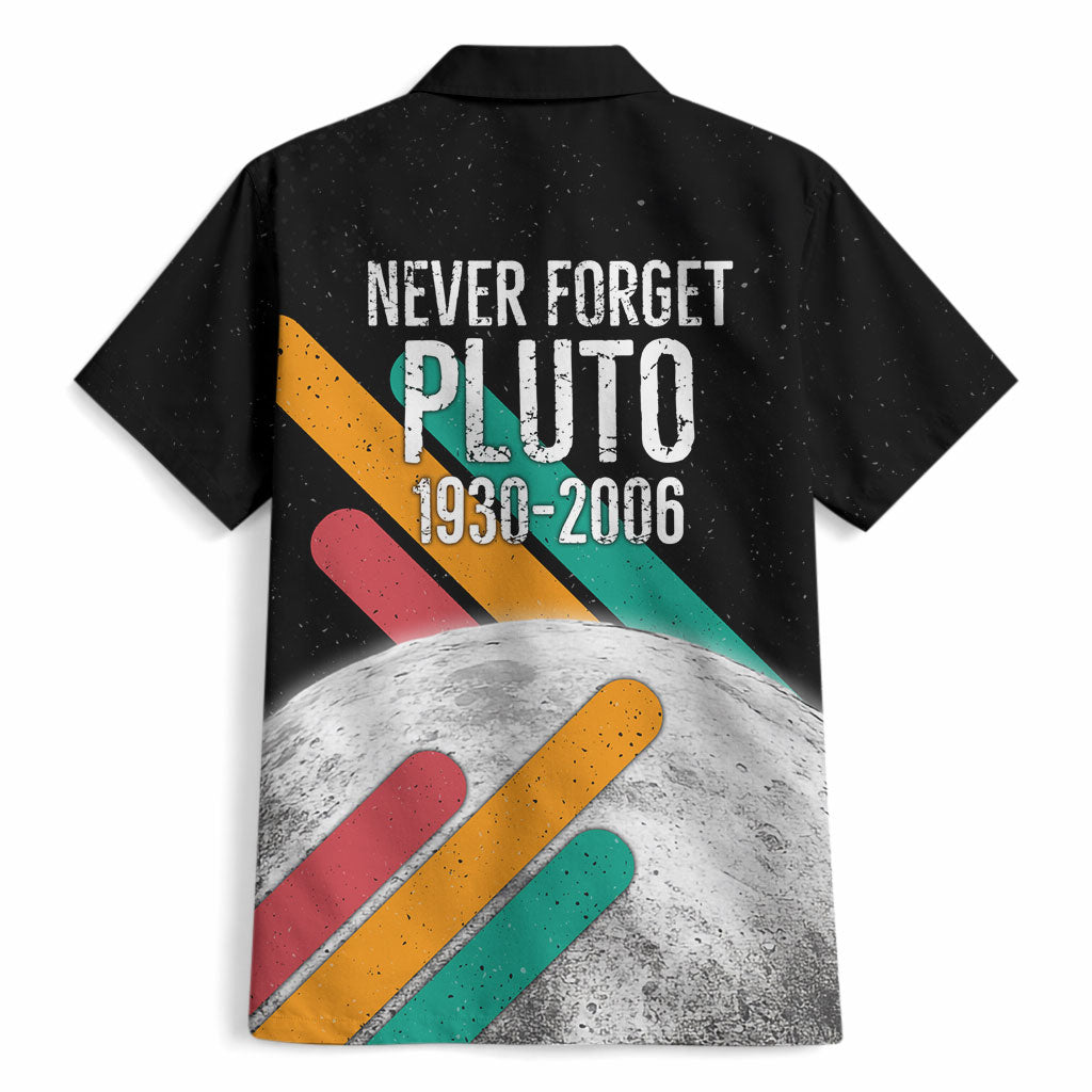 Never Forget Pluto Hawaiian Shirt Retro Space Astronomy Science