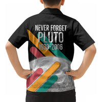 Never Forget Pluto Kid Hawaiian Shirt Retro Space Astronomy Science