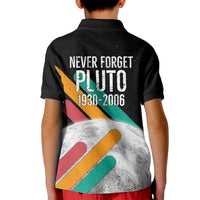 Never Forget Pluto Kid Polo Shirt Retro Space Astronomy Science