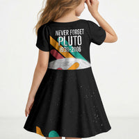 Never Forget Pluto Kid Short Sleeve Dress Retro Space Astronomy Science