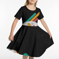 Never Forget Pluto Kid Short Sleeve Dress Retro Space Astronomy Science