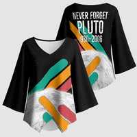 Never Forget Pluto Kimono Sleeve Blouse Retro Space Astronomy Science