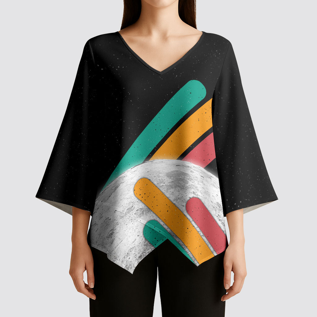 Never Forget Pluto Kimono Sleeve Blouse Retro Space Astronomy Science