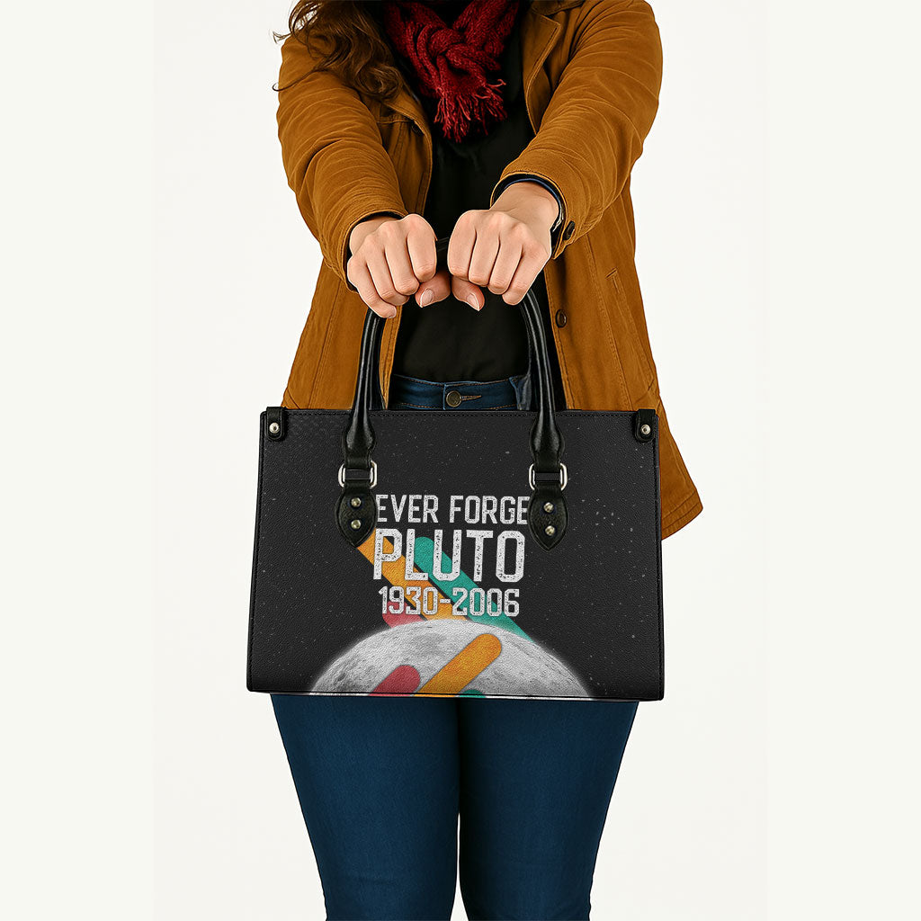 Never Forget Pluto Leather Bag Retro Space Astronomy Science