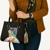 Never Forget Pluto Leather Bag Retro Space Astronomy Science