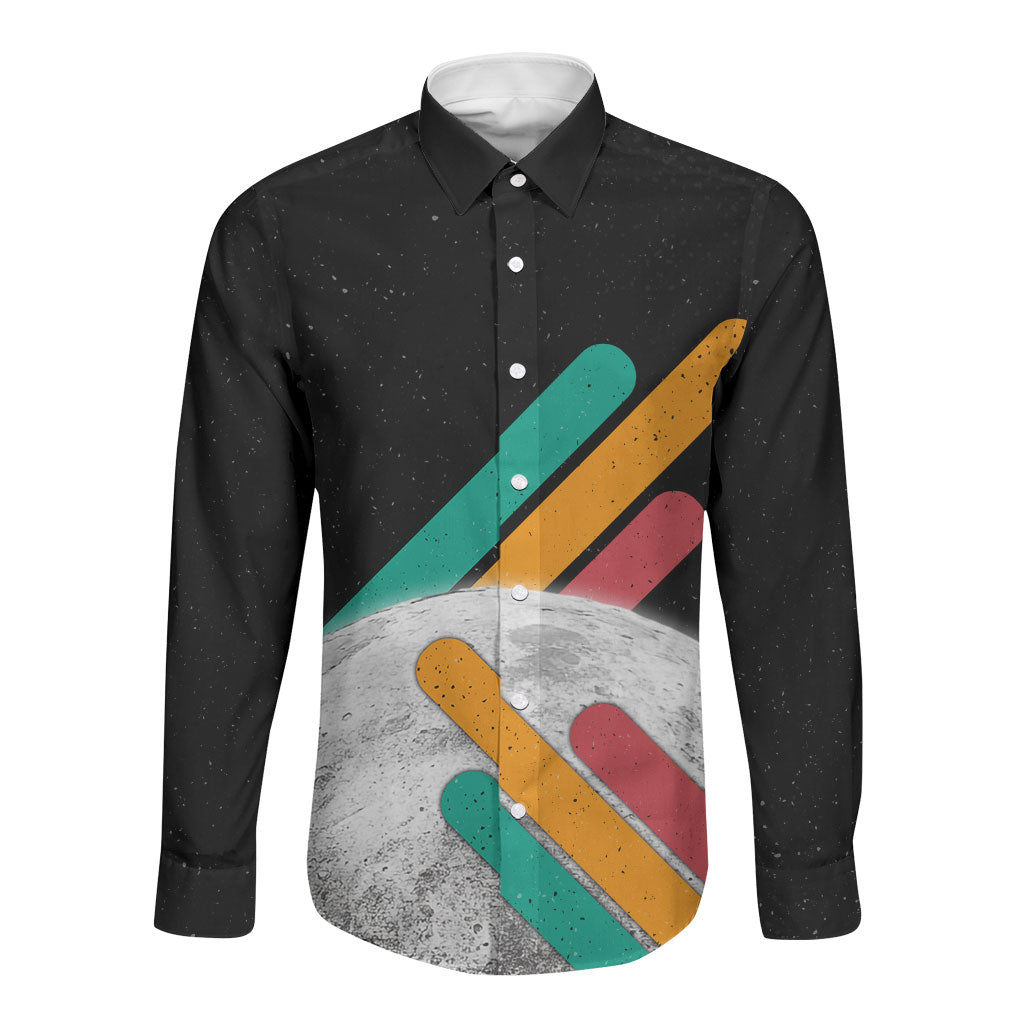 Never Forget Pluto Long Sleeve Button Shirt Retro Space Astronomy Science