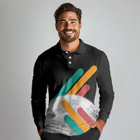 Never Forget Pluto Long Sleeve Polo Shirt Retro Space Astronomy Science