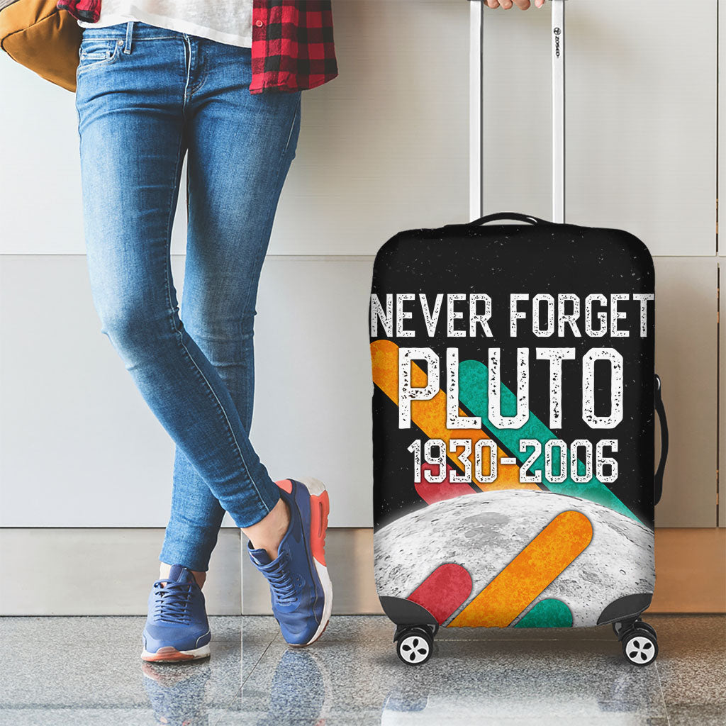 Never Forget Pluto Luggage Cover Retro Space Astronomy Science