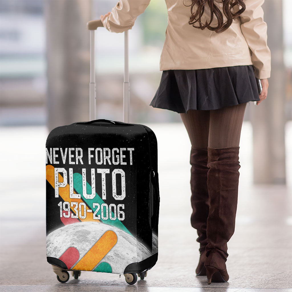 Never Forget Pluto Luggage Cover Retro Space Astronomy Science