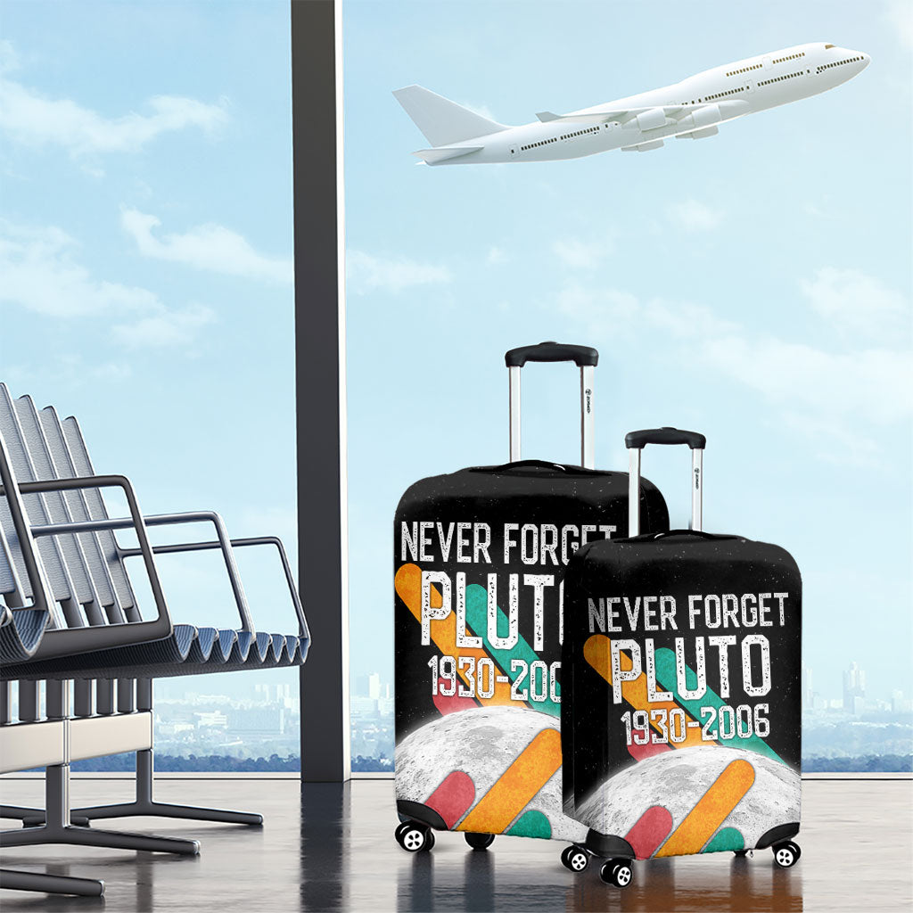 Never Forget Pluto Luggage Cover Retro Space Astronomy Science