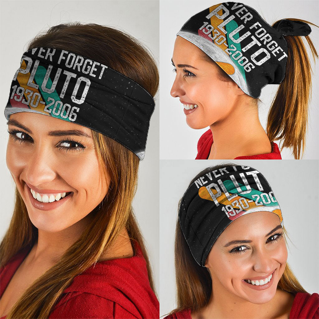 Never Forget Pluto Neck Gaiter Retro Space Astronomy Science
