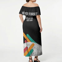 Never Forget Pluto Off Shoulder Maxi Dress Retro Space Astronomy Science