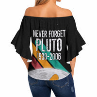Never Forget Pluto Off Shoulder Wrap Waist Top Retro Space Astronomy Science