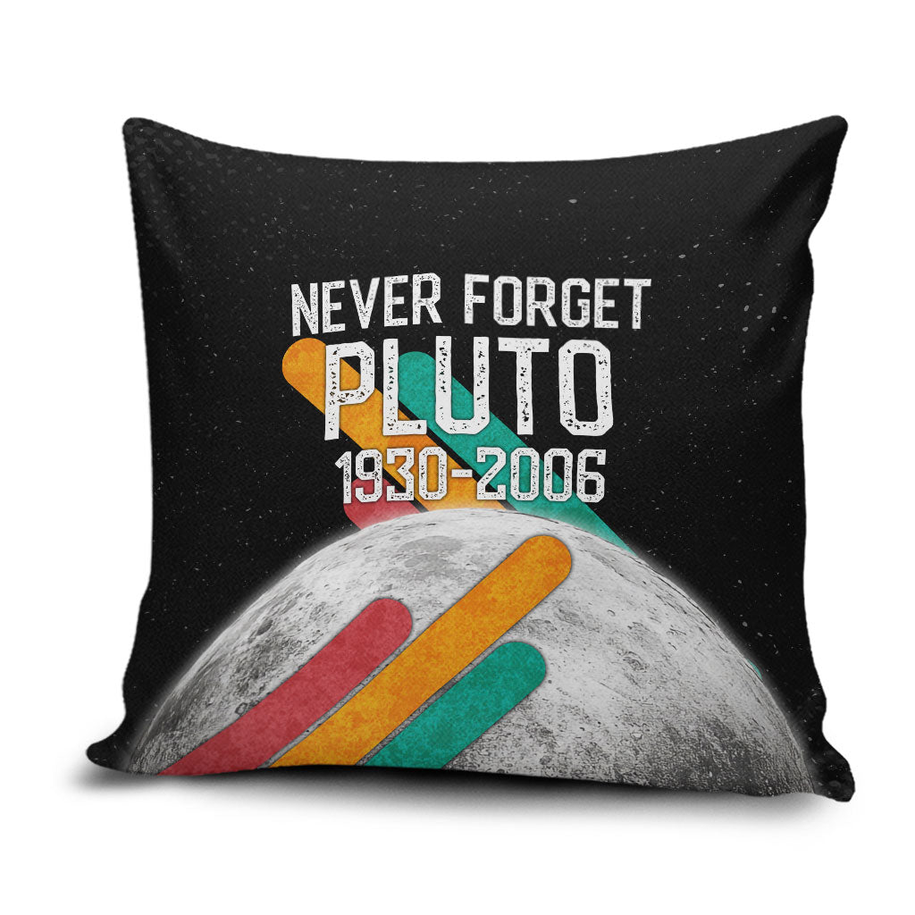 Never Forget Pluto Pillow Cover Retro Space Astronomy Science