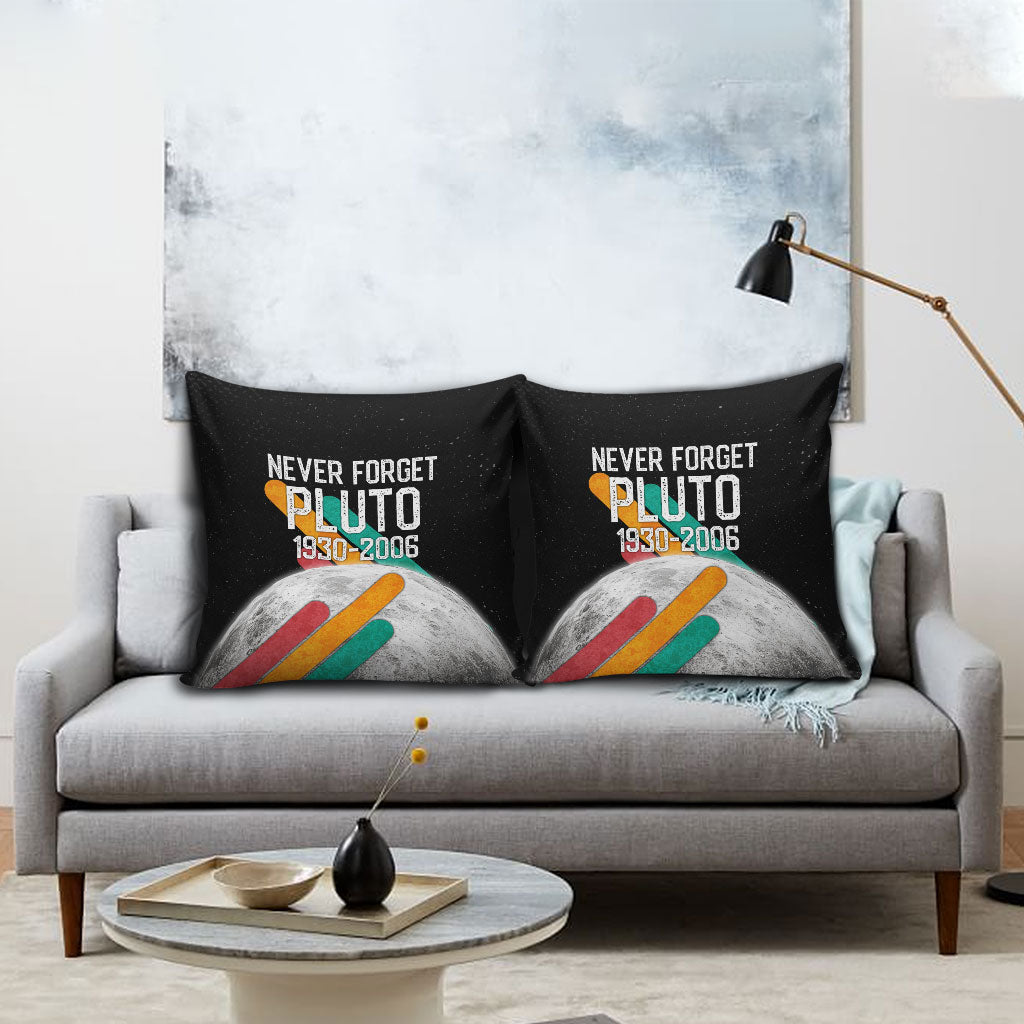 Never Forget Pluto Pillow Cover Retro Space Astronomy Science