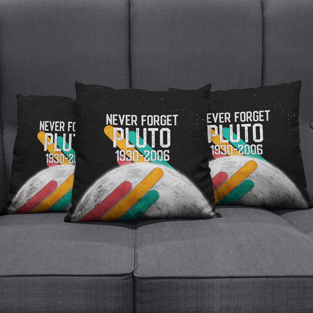 Never Forget Pluto Pillow Cover Retro Space Astronomy Science