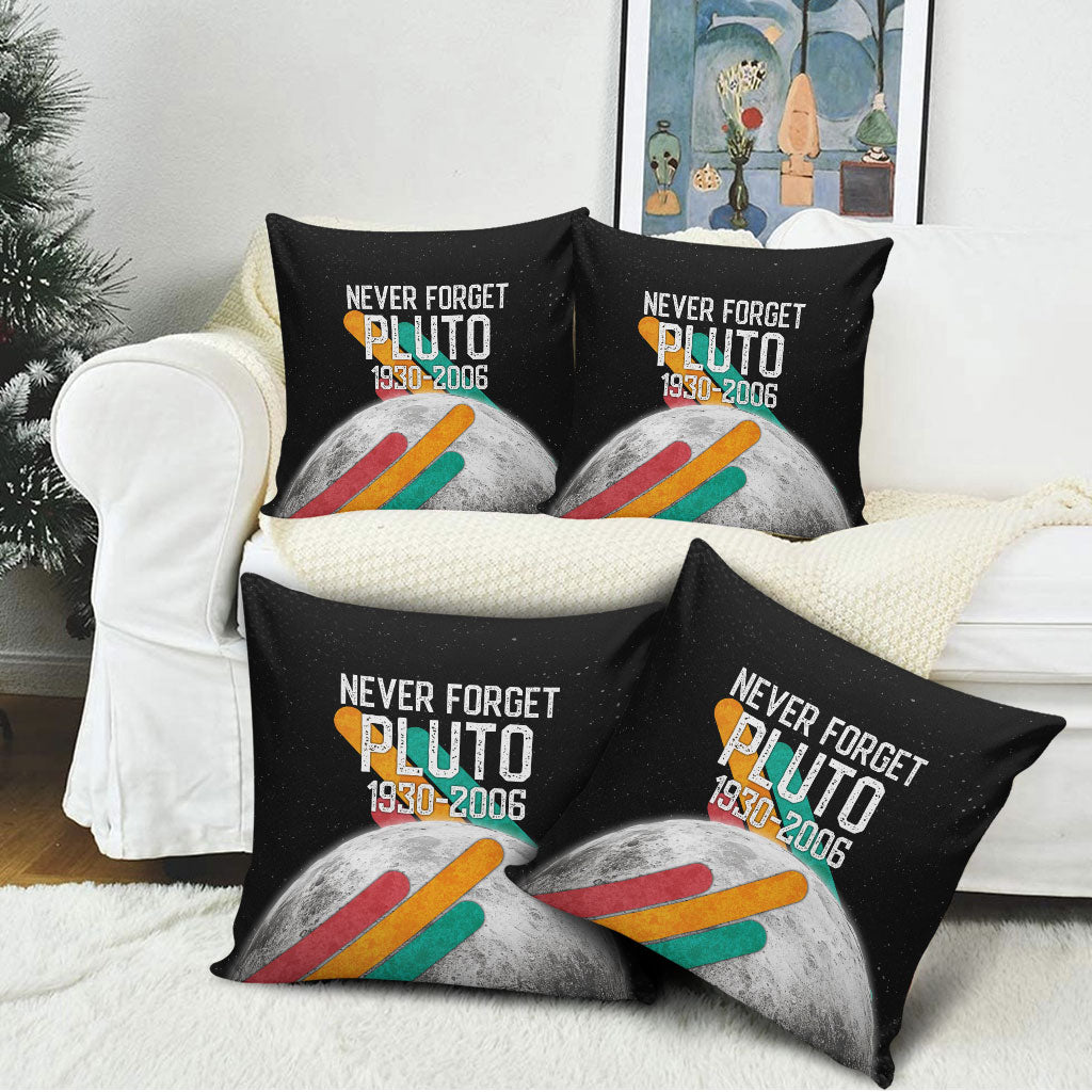 Never Forget Pluto Pillow Cover Retro Space Astronomy Science