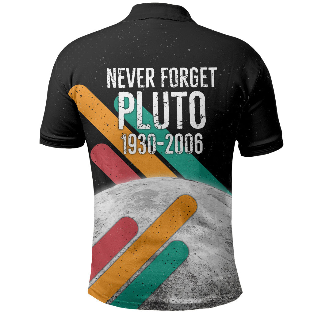 Never Forget Pluto Polo Shirt Retro Space Astronomy Science