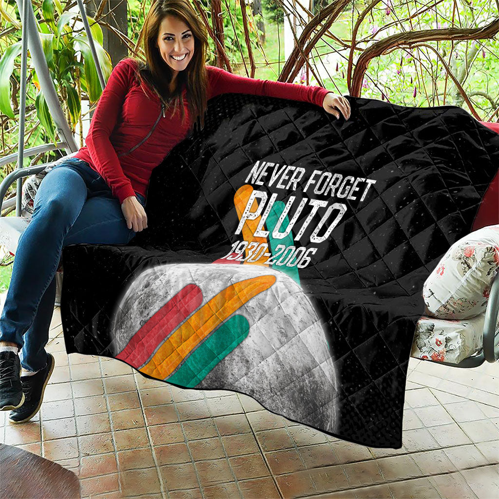 Never Forget Pluto Quilt Retro Space Astronomy Science