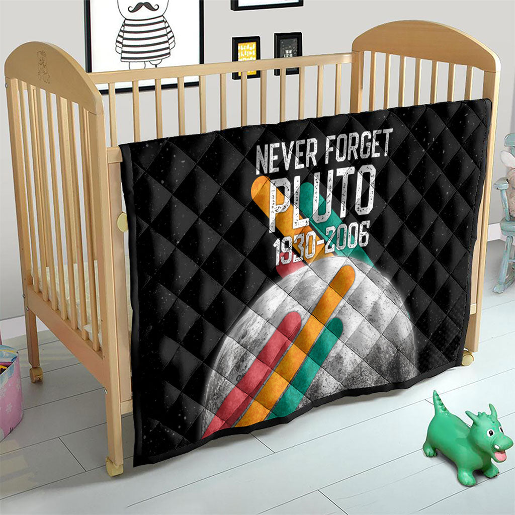 Never Forget Pluto Quilt Retro Space Astronomy Science