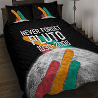 Never Forget Pluto Quilt Bed Set Retro Space Astronomy Science