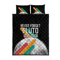 Never Forget Pluto Quilt Bed Set Retro Space Astronomy Science