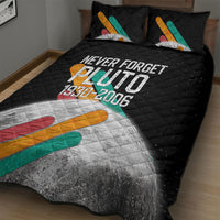 Never Forget Pluto Quilt Bed Set Retro Space Astronomy Science