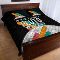 Never Forget Pluto Quilt Bed Set Retro Space Astronomy Science