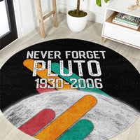 Never Forget Pluto Round Carpet Retro Space Astronomy Science