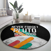 Never Forget Pluto Round Carpet Retro Space Astronomy Science