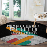 Never Forget Pluto Round Carpet Retro Space Astronomy Science