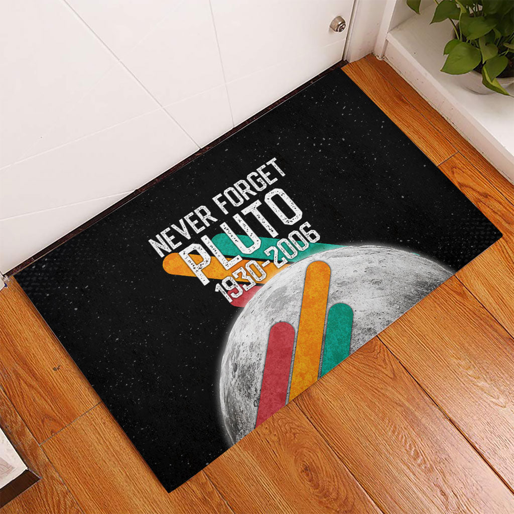 Never Forget Pluto Rubber Doormat Retro Space Astronomy Science
