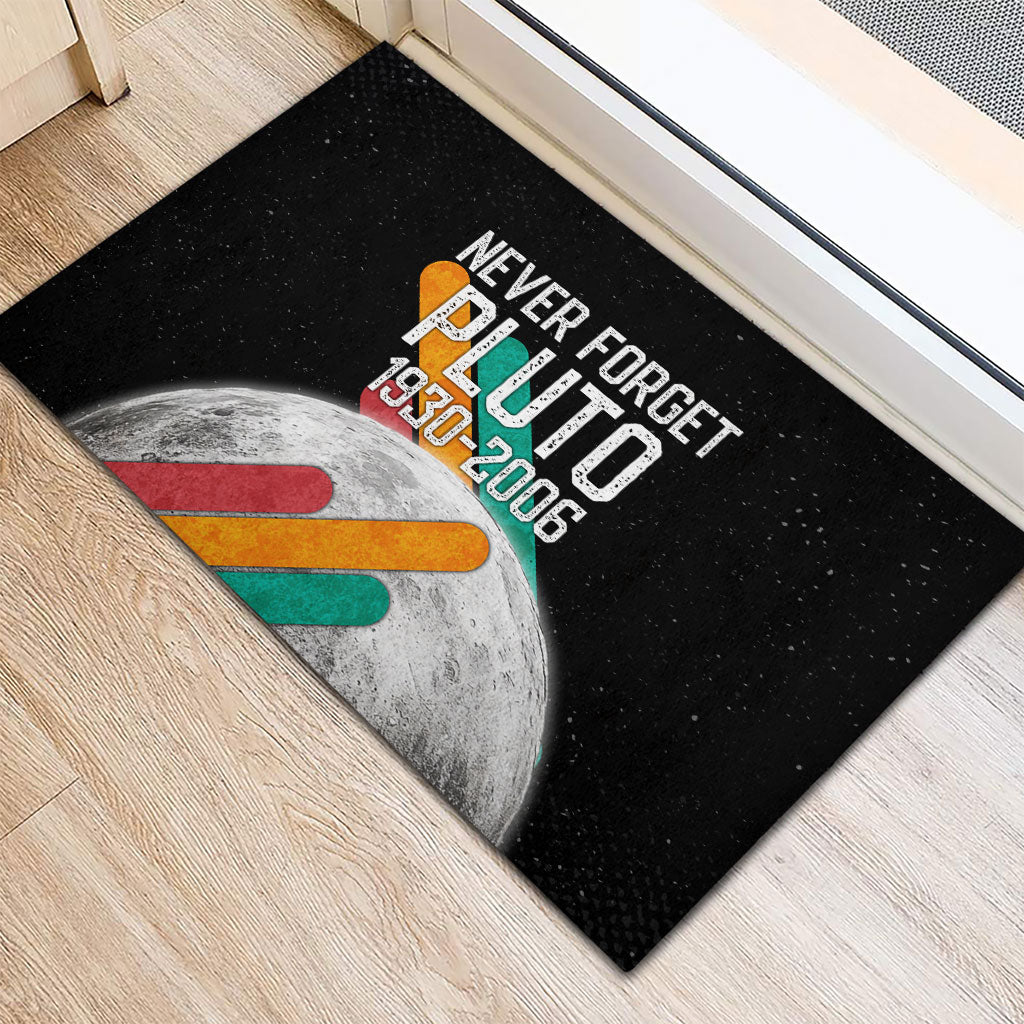 Never Forget Pluto Rubber Doormat Retro Space Astronomy Science