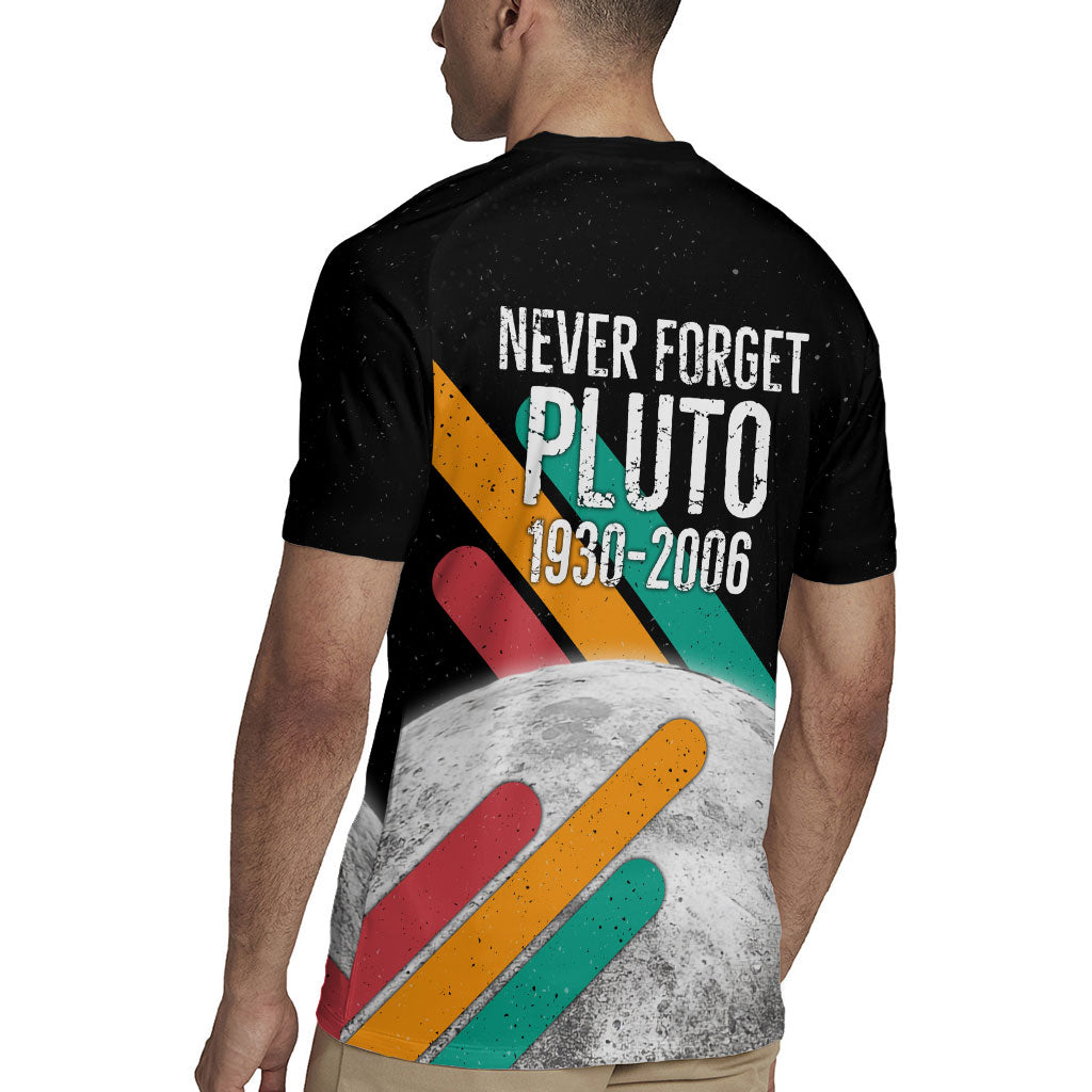 Never Forget Pluto Rugby Jersey Retro Space Astronomy Science