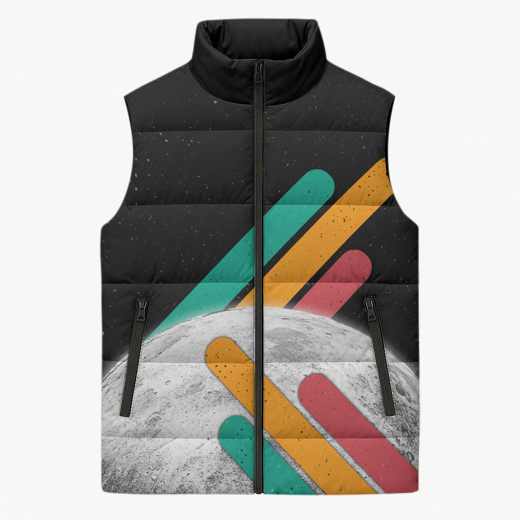 Never Forget Pluto Sleeveless Puffer Jacket Retro Space Astronomy Science