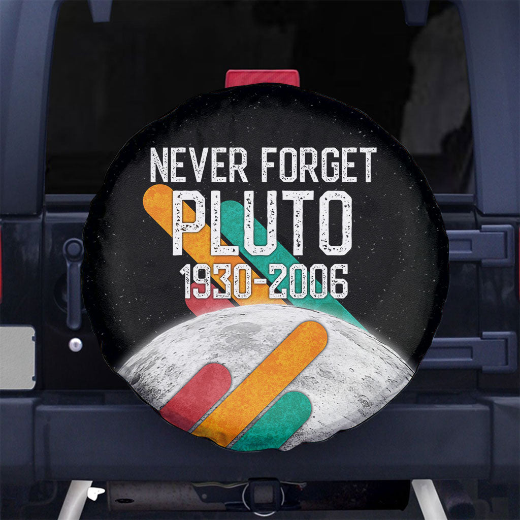 Never Forget Pluto Spare Tire Cover Retro Space Astronomy Science