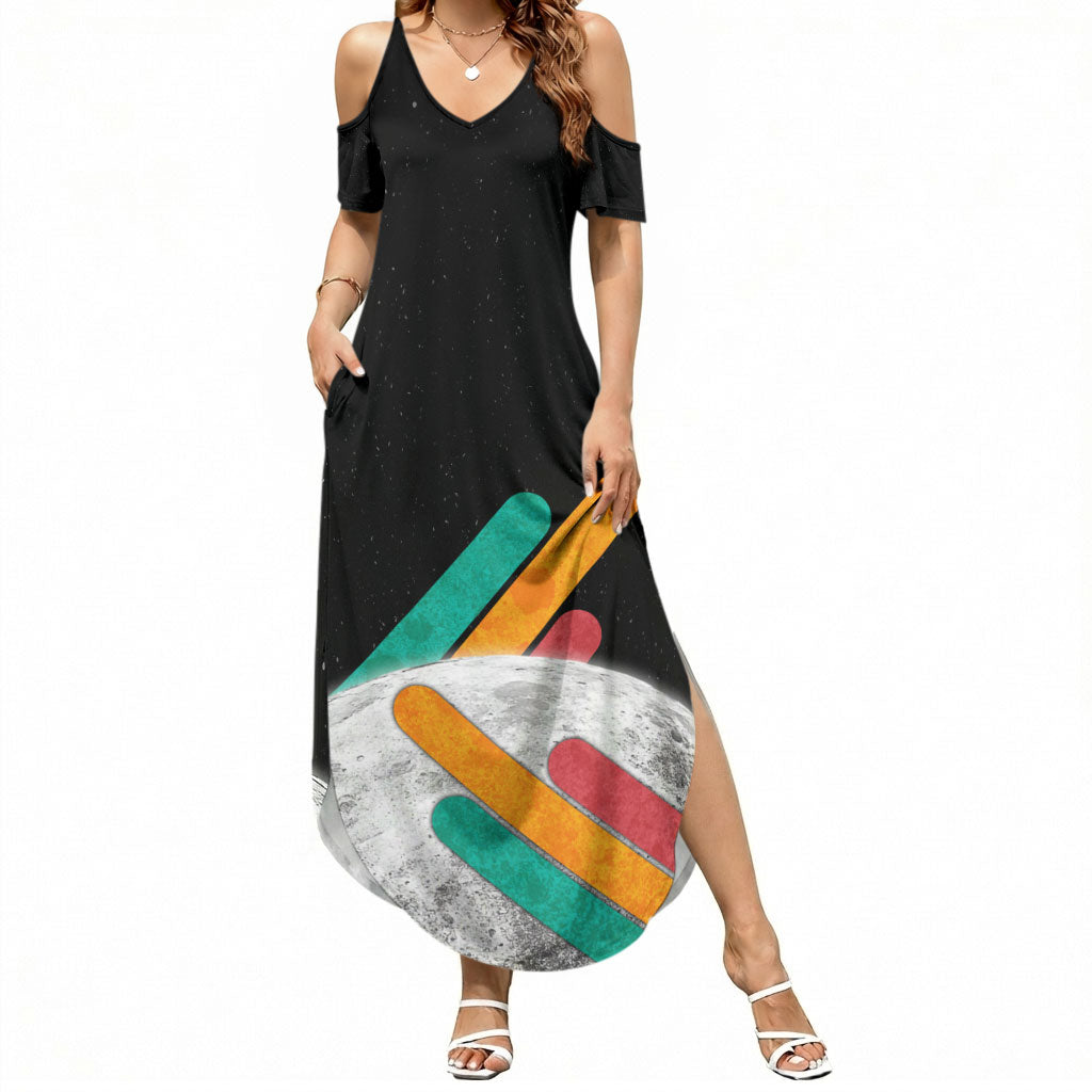 Never Forget Pluto Summer Maxi Dress Retro Space Astronomy Science
