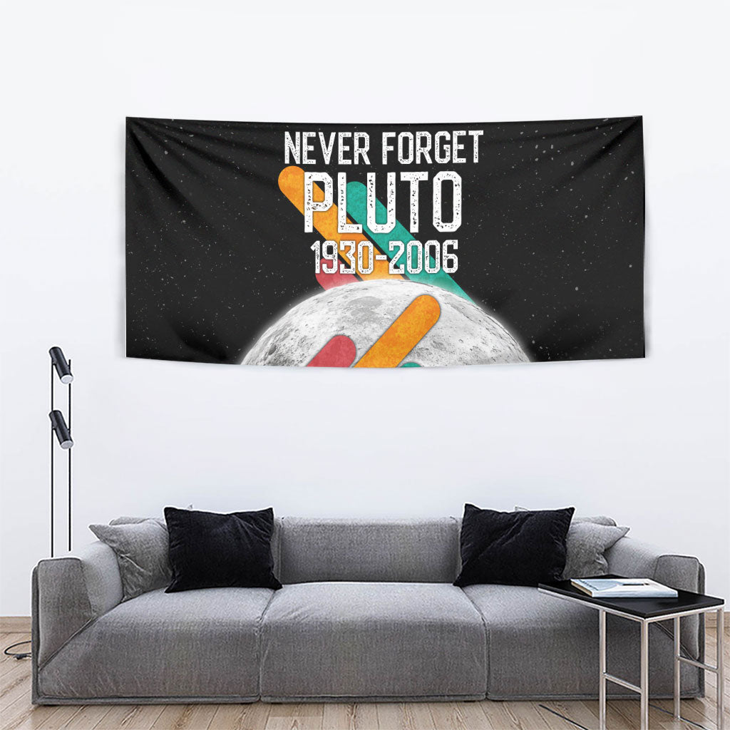 Never Forget Pluto Tapestry Retro Space Astronomy Science