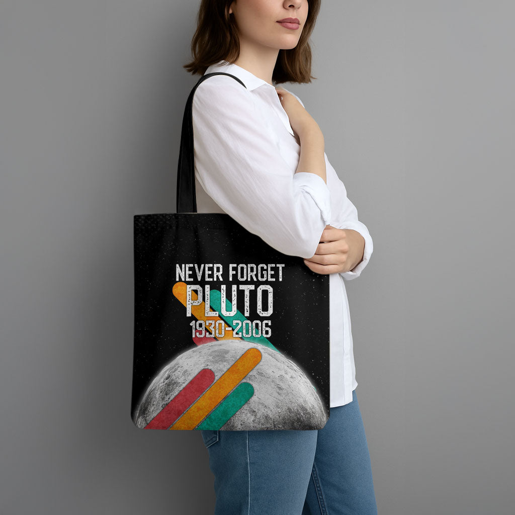 Never Forget Pluto Tote Bag Retro Space Astronomy Science