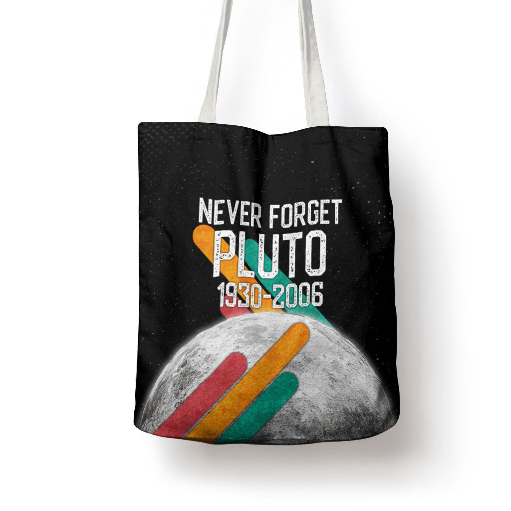 Never Forget Pluto Tote Bag Retro Space Astronomy Science