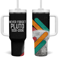 Never Forget Pluto Tumbler With Handle Retro Space Astronomy Science