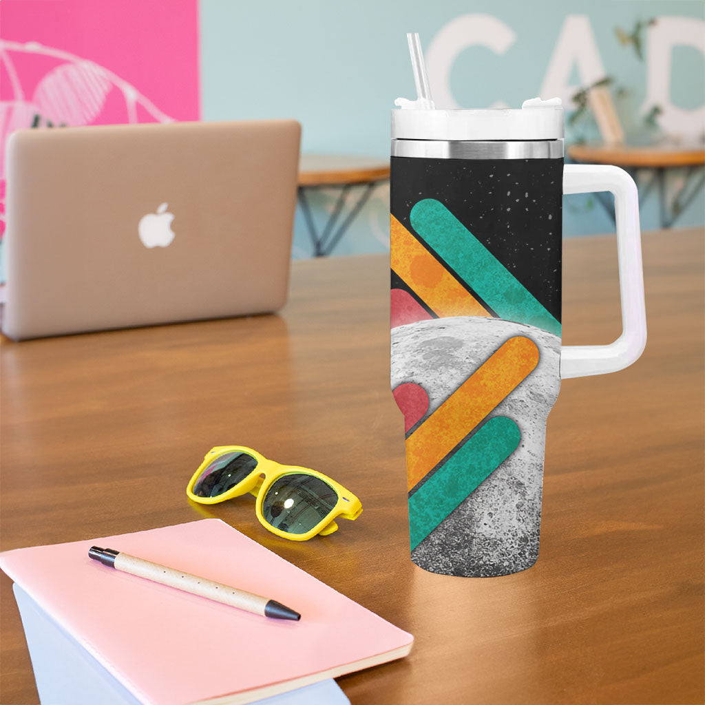 Never Forget Pluto Tumbler With Handle Retro Space Astronomy Science